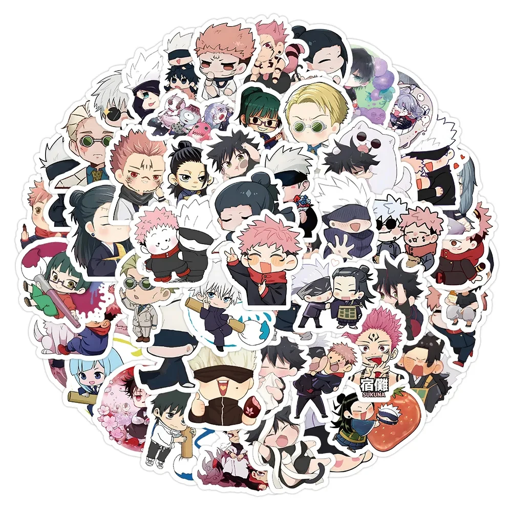 10/30/50/100PCS Kawaii Cartoon Jujutsu Kaisen Stickers Anime Graffiti Sticker DIY Notebook Laptop Guitar Cute PVC Decal Kid Gift