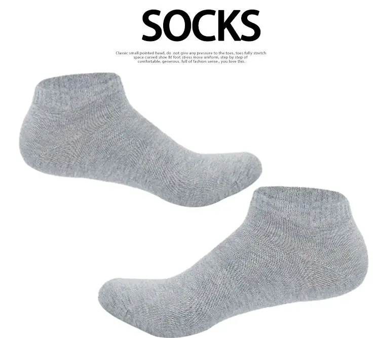 5/10 Pairs Low Cut Men Socks Solid Color Black White Breathable Cotton Socks Male Sport Businessmen Short Socks