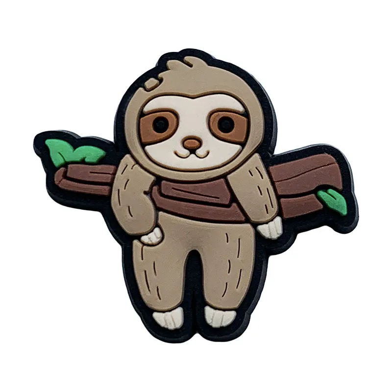 Cute Sloth Shoe Charms Pin for Crocs Accessories Clogs Bubble Slides Sandals PVC Shoe Decorations Party Gifts