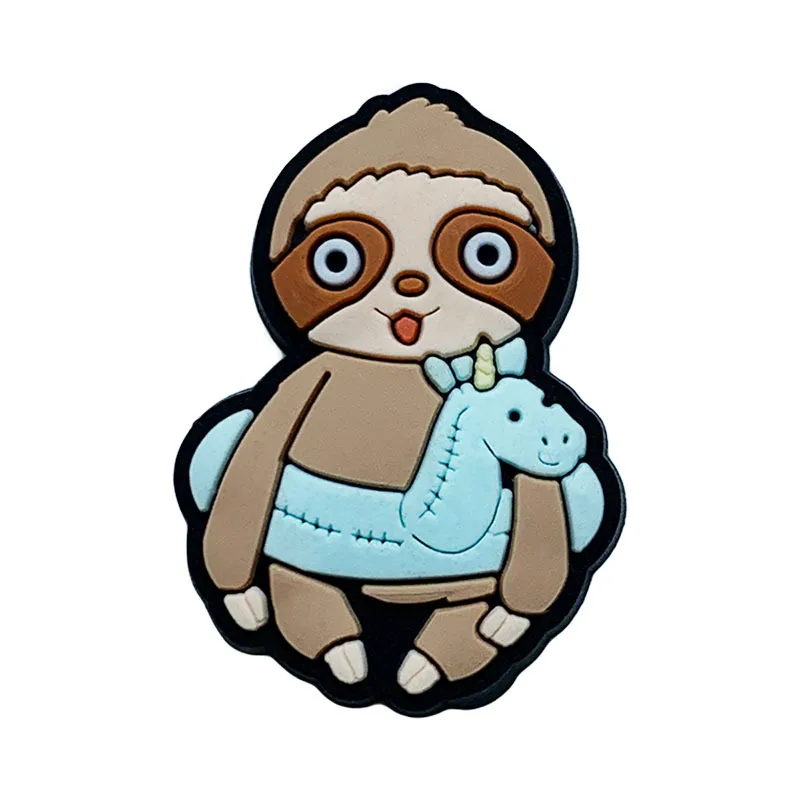 Cute Sloth Shoe Charms Pin for Crocs Accessories Clogs Bubble Slides Sandals PVC Shoe Decorations Party Gifts