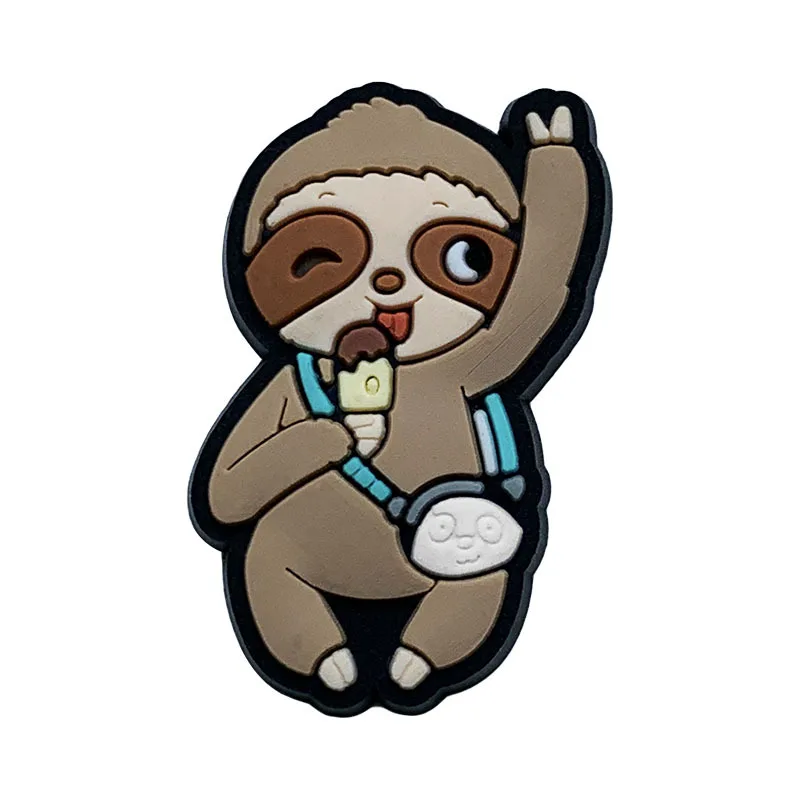 Cute Sloth Shoe Charms Pin for Crocs Accessories Clogs Bubble Slides Sandals PVC Shoe Decorations Party Gifts