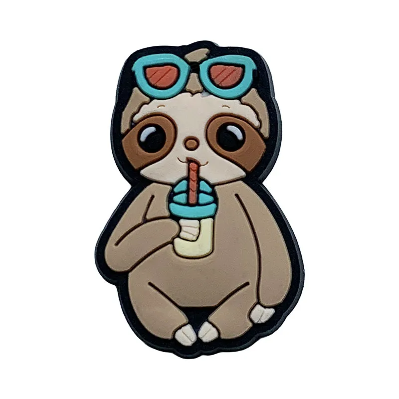Cute Sloth Shoe Charms Pin for Crocs Accessories Clogs Bubble Slides Sandals PVC Shoe Decorations Party Gifts