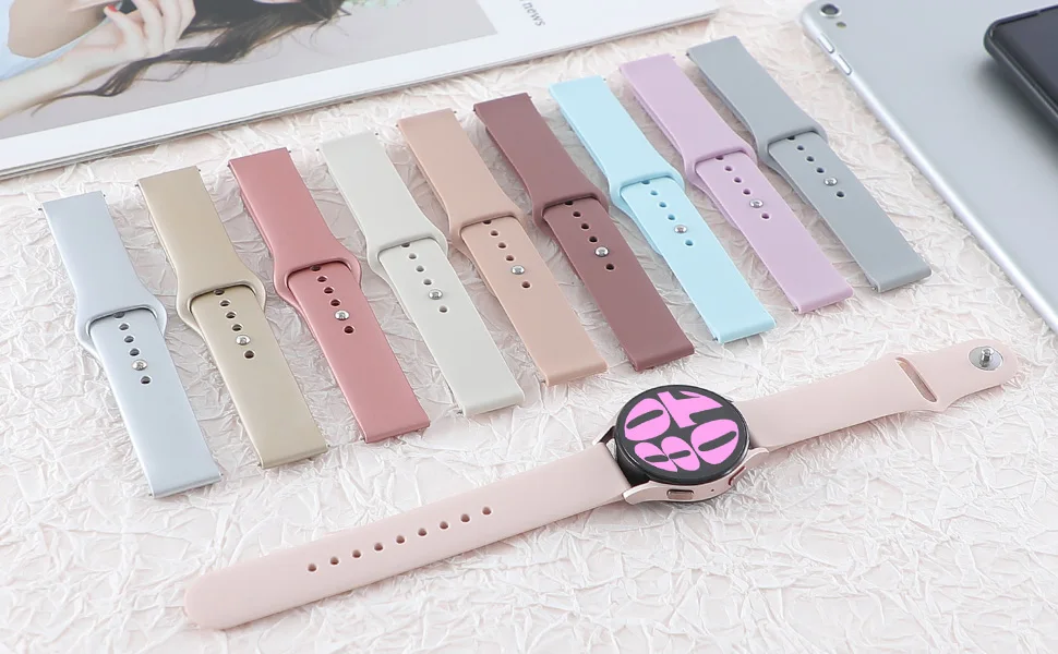 20mm/22mm Strap For Samsung Galaxy watch 7 6 4 Classic/5 pro/3/Active 2/Gear S3 Silicone correa bracelet Huawei GT 2e 3 4 band