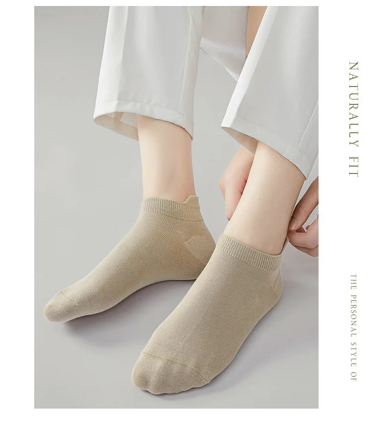 20pieces=10 Pairs Women Socks Summer High Quality Comfy Casual Ankle Sock Simple Solid Color Low Cut Cotton Short Elastic Sox