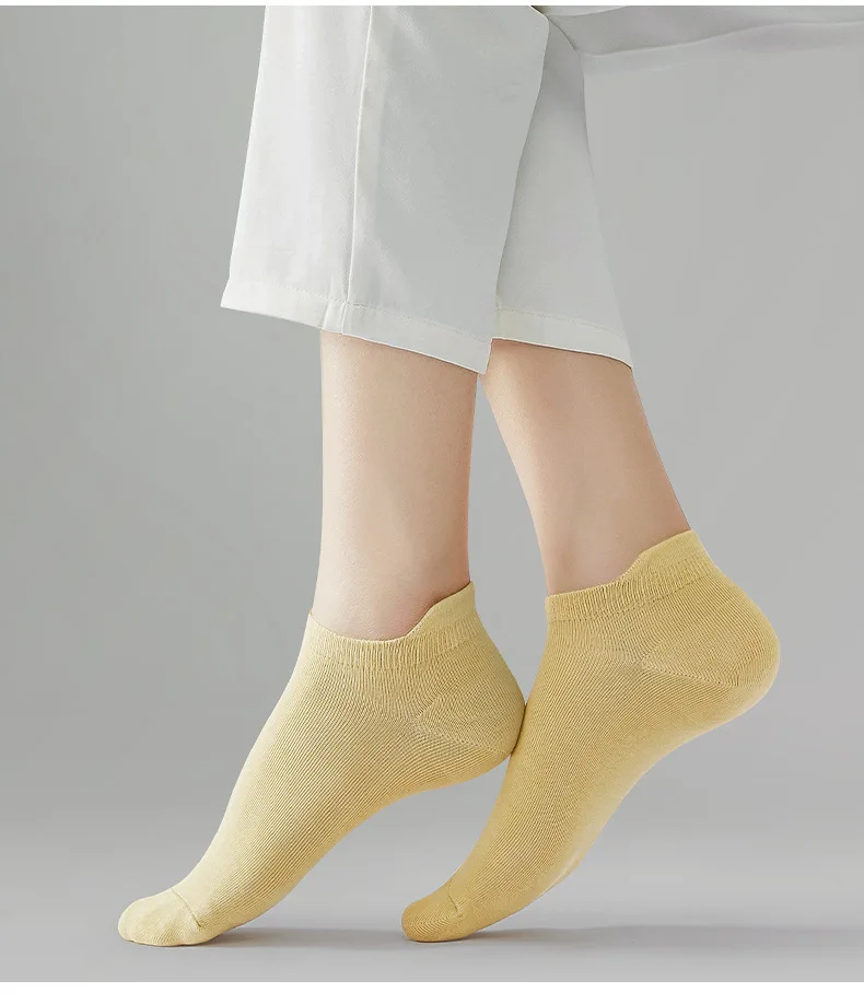 20pieces=10 Pairs Women Socks Summer High Quality Comfy Casual Ankle Sock Simple Solid Color Low Cut Cotton Short Elastic Sox