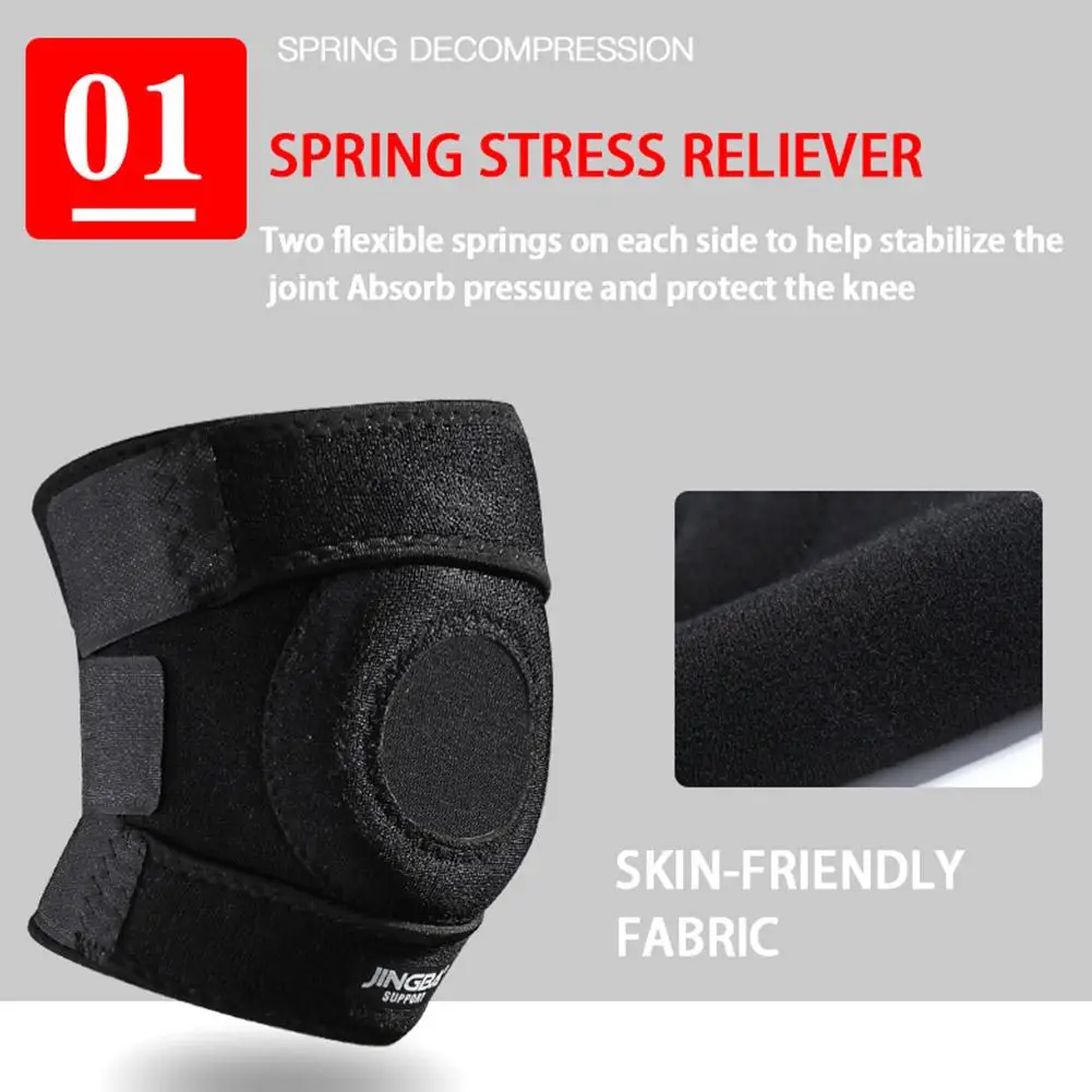 1Pc JINGBA Kneepad Stabilizer Fitness Knee Pads Adjustable Compression Knee Support Brace for Workout
