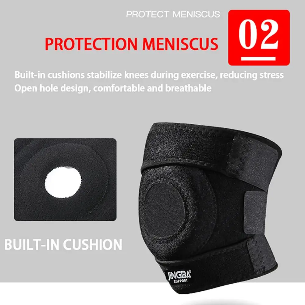 1Pc JINGBA Kneepad Stabilizer Fitness Knee Pads Adjustable Compression Knee Support Brace for Workout