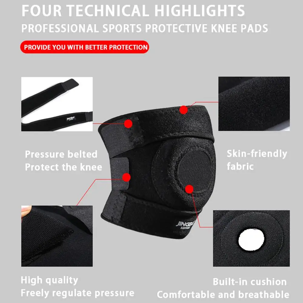 1Pc JINGBA Kneepad Stabilizer Fitness Knee Pads Adjustable Compression Knee Support Brace for Workout