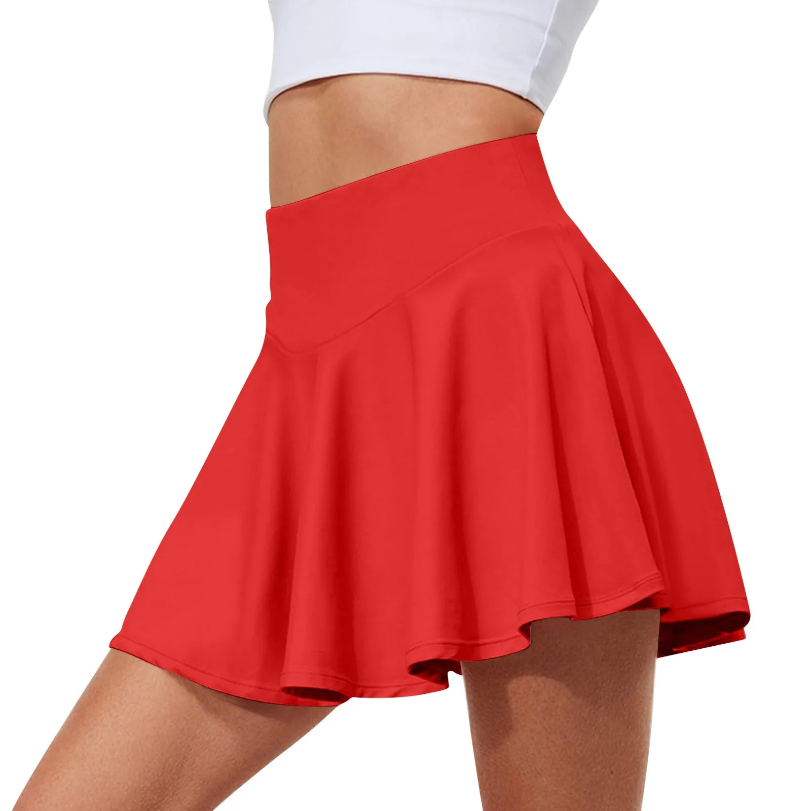 Women'S Stretch Yoga Skirt Printed Athletic Shorts Lightweight High Waisted Skirt With Pockets Women'S Simple Sports Skirt