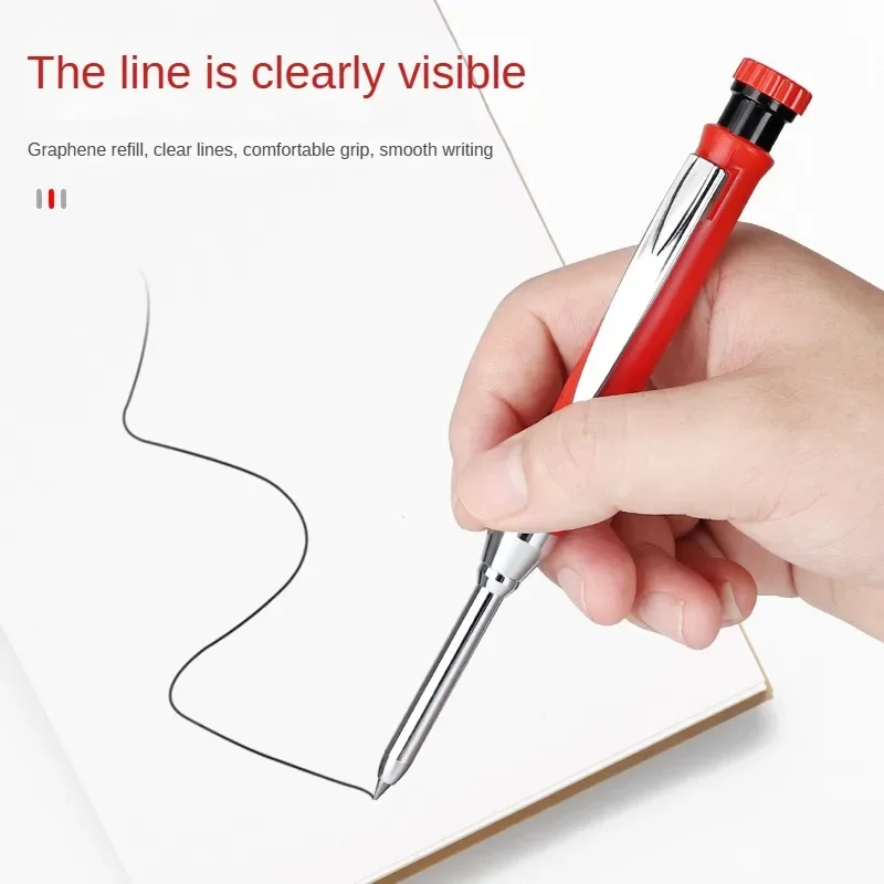 2.8mm Solid Carpenter Deep Hole Maker Construction Pencils with Built in Sharpener for Woodworking Drafting Architect Tool