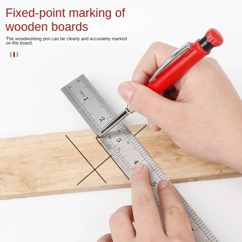 2.8mm Solid Carpenter Deep Hole Maker Construction Pencils with Built in Sharpener for Woodworking Drafting Architect Tool