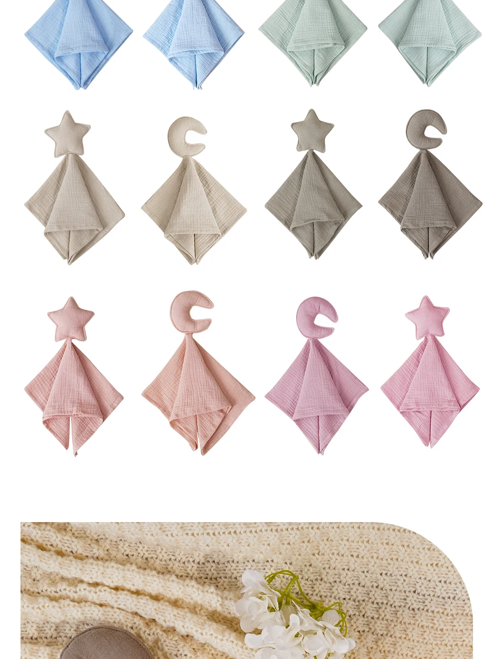 Baby Cotton Muslin Comfortable Blanket Cute Cat Doll For Infant Kids Sleep Appease Towel Children