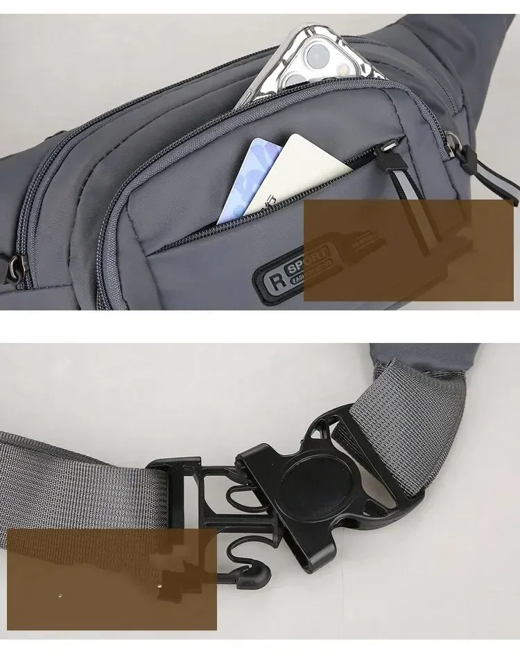 Canvas Fit Waistpack Mobile Fanny Waist Packs Men's Sports Outdoor Leisure Running Anti Theft Ultra Thin Invisible Waist Bag