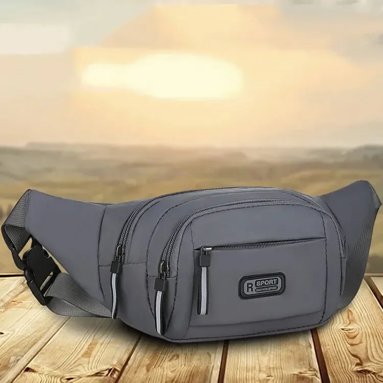 Canvas Fit Waistpack Mobile Fanny Waist Packs Men's Sports Outdoor Leisure Running Anti Theft Ultra Thin Invisible Waist Bag