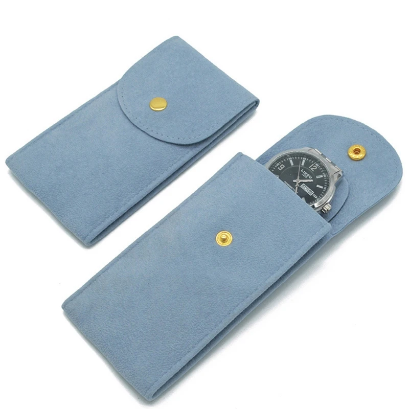 Embers Watch Bag Blue Black Flannelette Gift Bag Travel Storage Case Durable Portable Watch Dust Protection Case