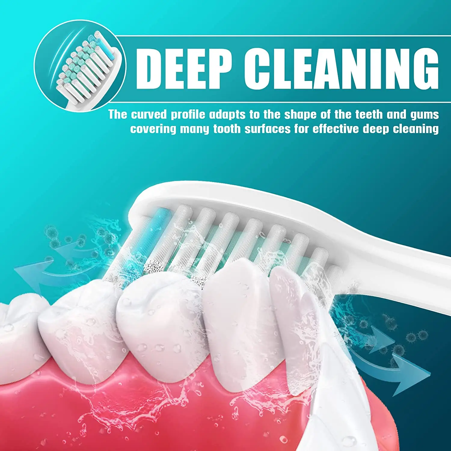 Replacement Brush Heads Compatible with Philips Sonicare DiamondClean HX3/HX6/HX9 Series Electric Toothbrush Heads HX6064