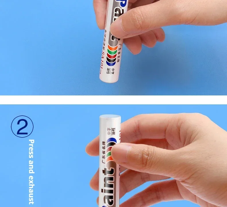 Metal Permanent Paint Marker Pen Waterproof Car Tyre Tire Tread Rubber Graffiti Touch Scratch Wet Wax Highlighter White Markers