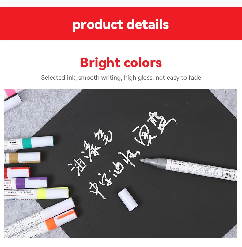 Metal Permanent Paint Marker Pen Waterproof Car Tyre Tire Tread Rubber Graffiti Touch Scratch Wet Wax Highlighter White Markers