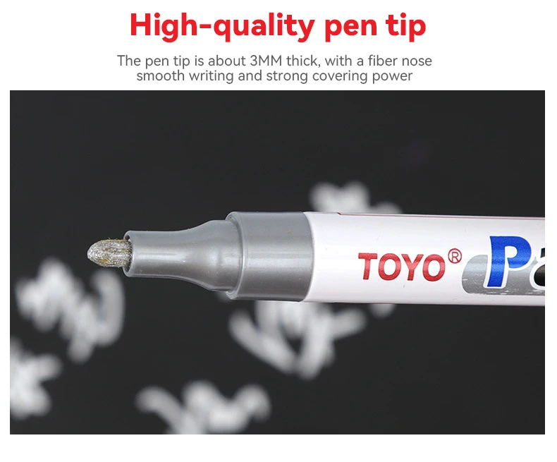 Metal Permanent Paint Marker Pen Waterproof Car Tyre Tire Tread Rubber Graffiti Touch Scratch Wet Wax Highlighter White Markers