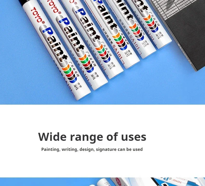 Metal Permanent Paint Marker Pen Waterproof Car Tyre Tire Tread Rubber Graffiti Touch Scratch Wet Wax Highlighter White Markers