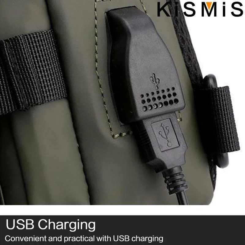 New Chest Bag Men's USB Charging Multi functional Fashion Casual One Shoulder Crossbody Sports Oxford Cloth Backpack