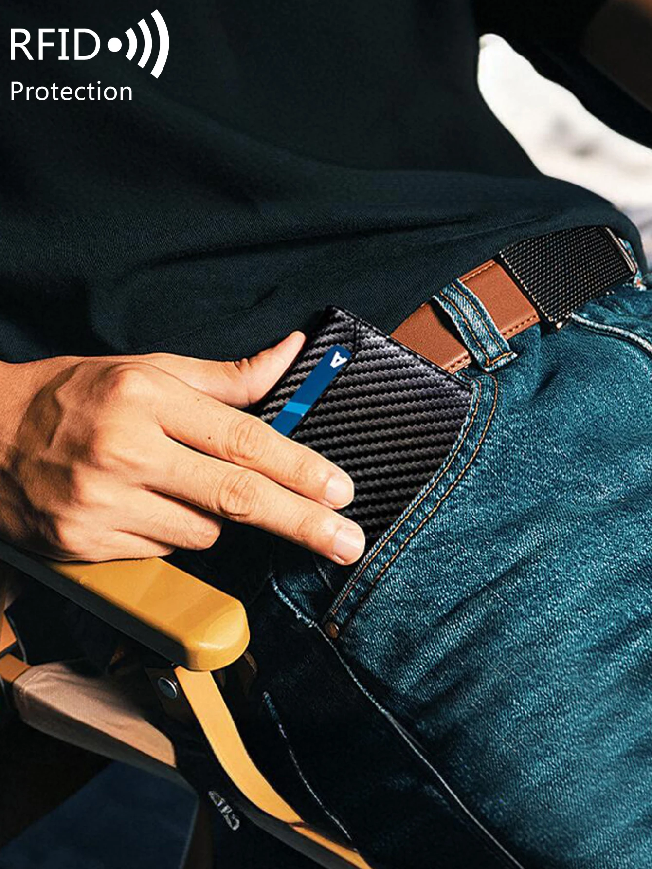 Minimalist Men's Wallet Multifunctional RFID Blocking Front Pocket Portable Card Holder Solid Color Large Capacity 11 Cardwallet