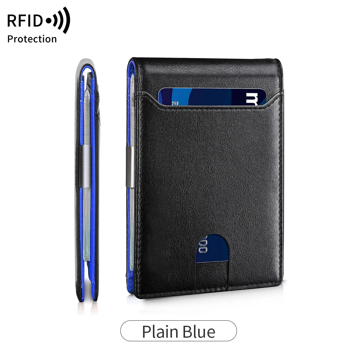 Minimalist Men's Wallet Multifunctional RFID Blocking Front Pocket Portable Card Holder Solid Color Large Capacity 11 Cardwallet
