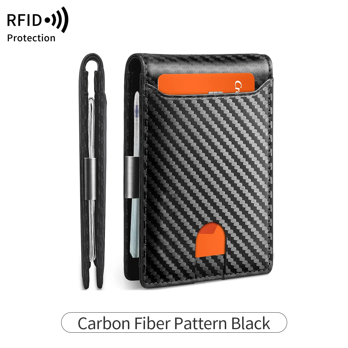 Minimalist Men's Wallet Multifunctional RFID Blocking Front Pocket Portable Card Holder Solid Color Large Capacity 11 Cardwallet