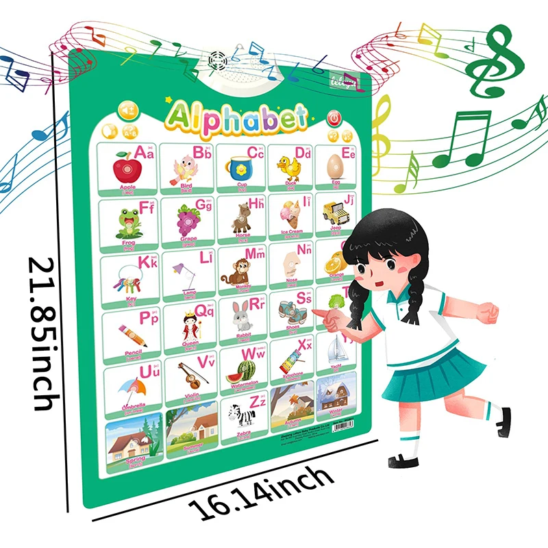 Sports Wall Chart Talking Poster Interactive Toddler Alphabet Learning Best Educational Gift for Boys Girls Ages Letter Sounds