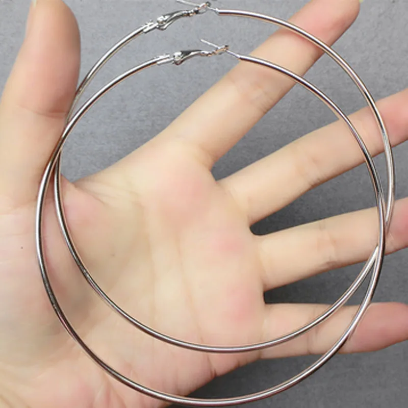 BLIJERY Exaggerated 12CM Oversized Hoop Earrings Basketball Brincos Smooth Big Circle Earrings for Women Punk Jewelry Oorbellen
