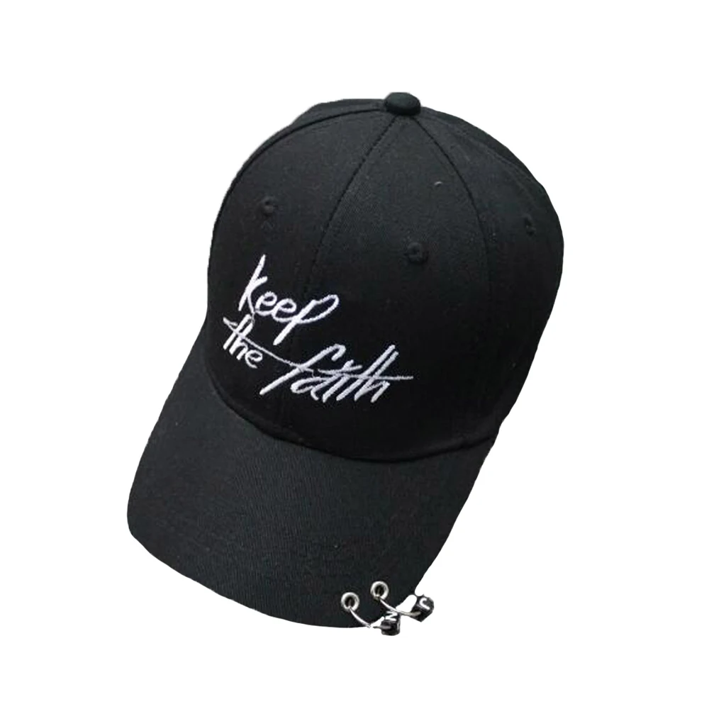 Women Men Hip Hop Kpop Snapback Baseball Cap Solid Color With Ring Sport Dancing Travel Lover Dad Hat Caps Streetwear Adjustable