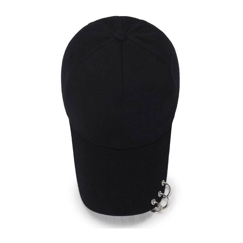 Women Men Hip Hop Kpop Snapback Baseball Cap Solid Color With Ring Sport Dancing Travel Lover Dad Hat Caps Streetwear Adjustable