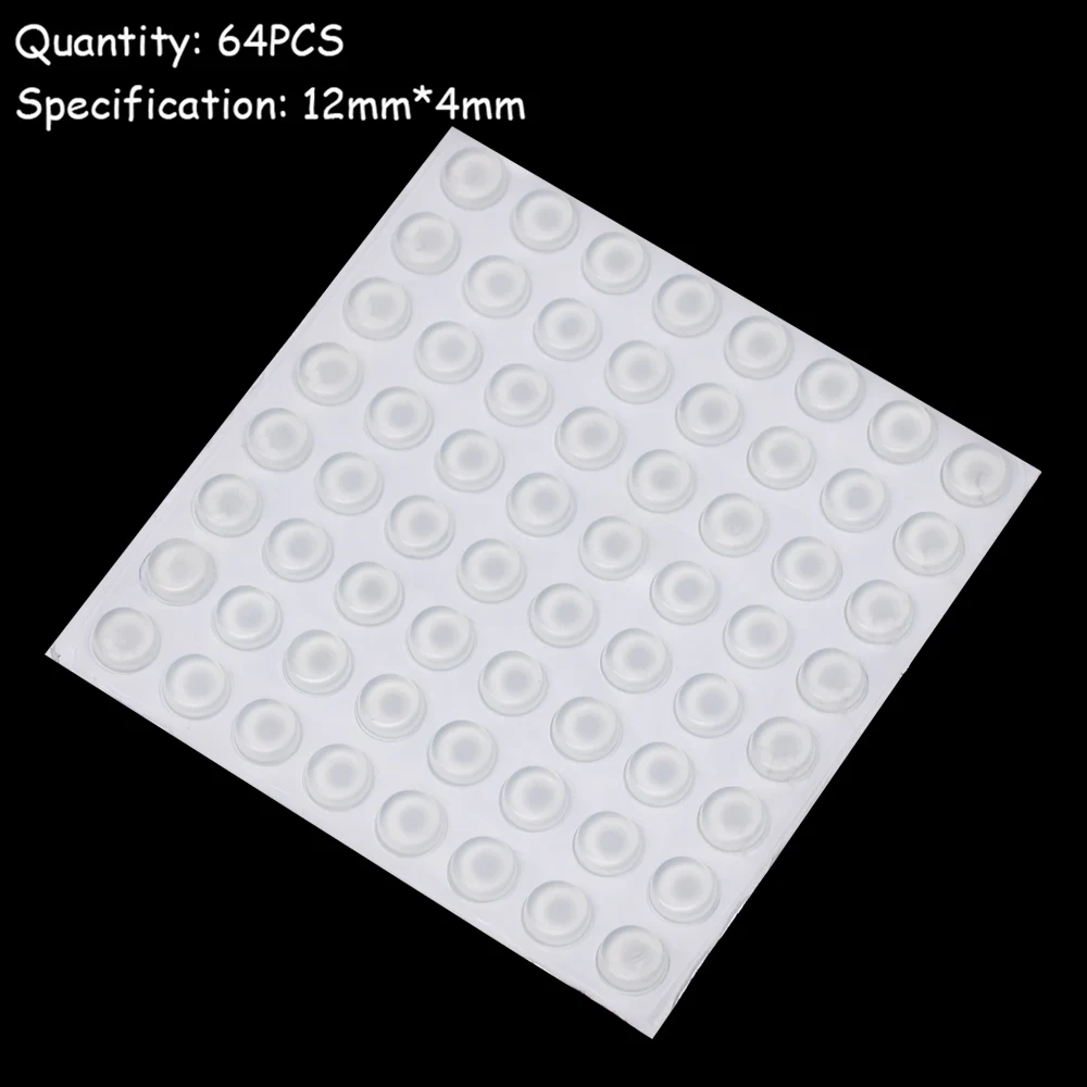 50/64/80/100Pcs Door Stops Self-adhesive Silicone Pads Cabinet Bumpers Rubber Prevent Noisy Buffer Cushion Furniture Hardware