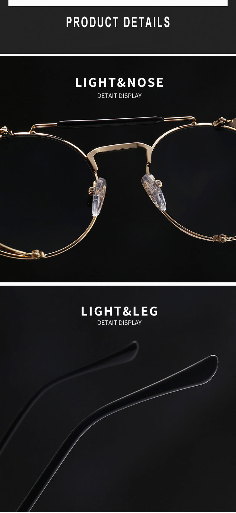 MUSELIFE Retro Round Metal Sunglasses Steampunk Men Women Brand Designer Glasses Oculos De Sol Shades UV Protection