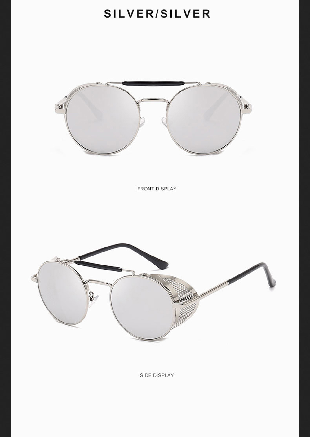 MUSELIFE Retro Round Metal Sunglasses Steampunk Men Women Brand Designer Glasses Oculos De Sol Shades UV Protection
