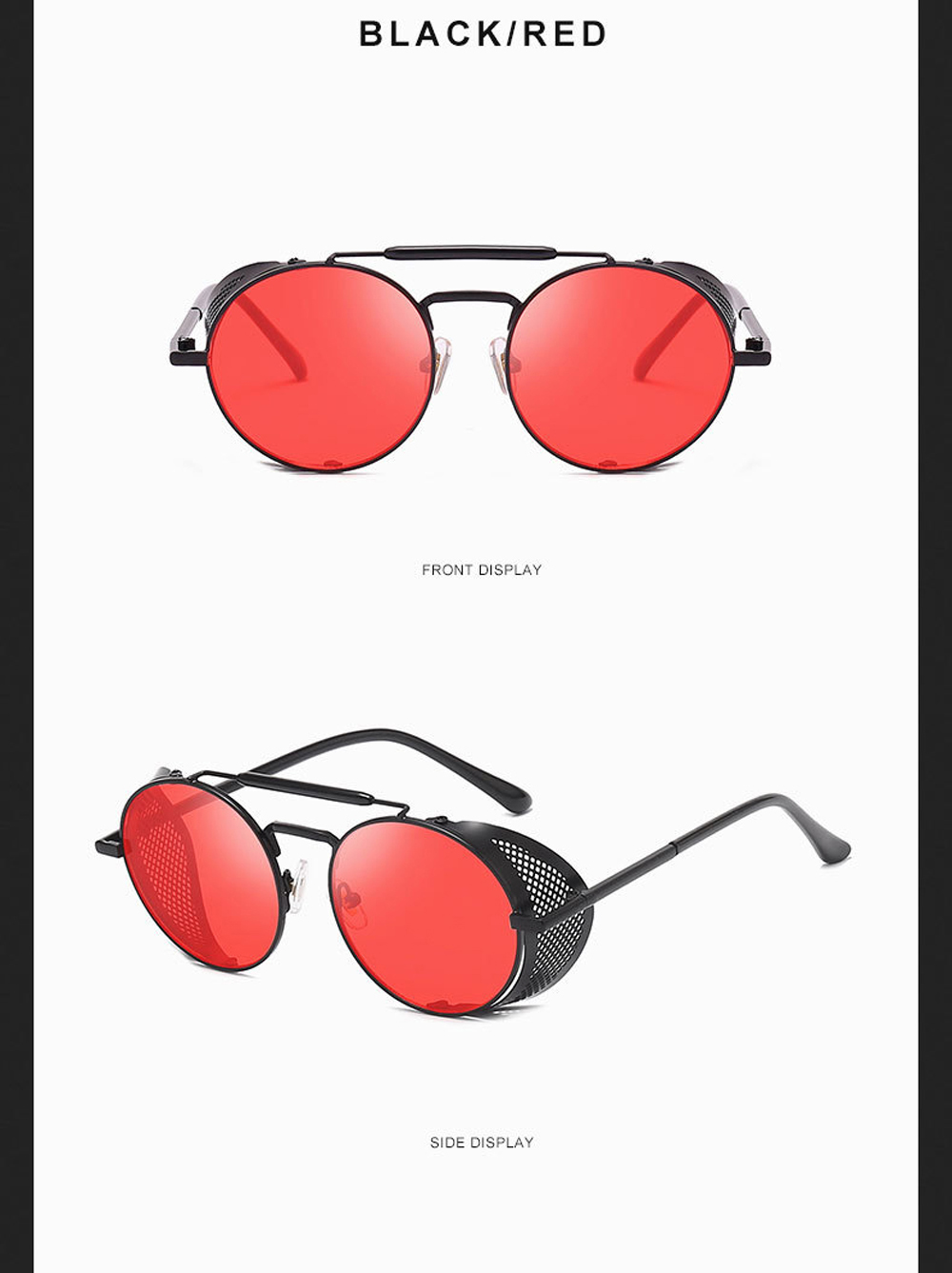 MUSELIFE Retro Round Metal Sunglasses Steampunk Men Women Brand Designer Glasses Oculos De Sol Shades UV Protection