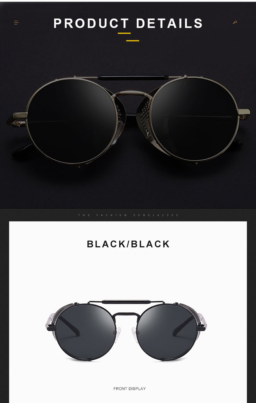 MUSELIFE Retro Round Metal Sunglasses Steampunk Men Women Brand Designer Glasses Oculos De Sol Shades UV Protection