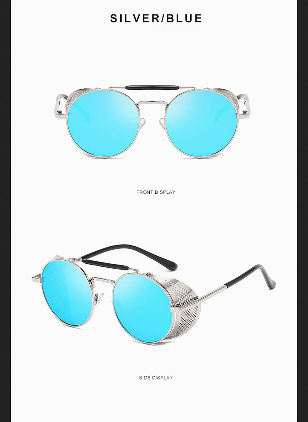 MUSELIFE Retro Round Metal Sunglasses Steampunk Men Women Brand Designer Glasses Oculos De Sol Shades UV Protection