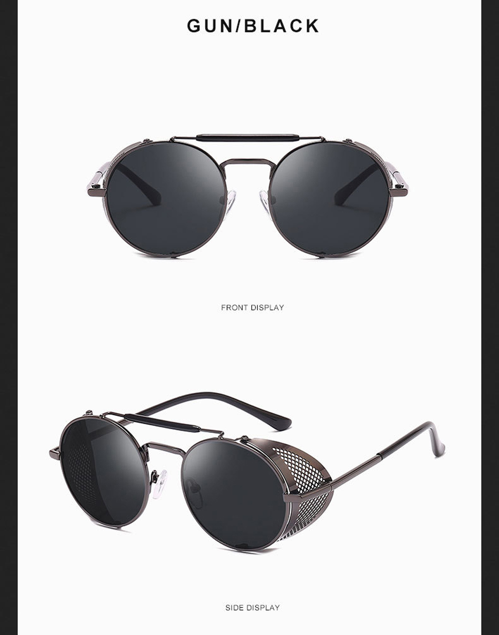 MUSELIFE Retro Round Metal Sunglasses Steampunk Men Women Brand Designer Glasses Oculos De Sol Shades UV Protection