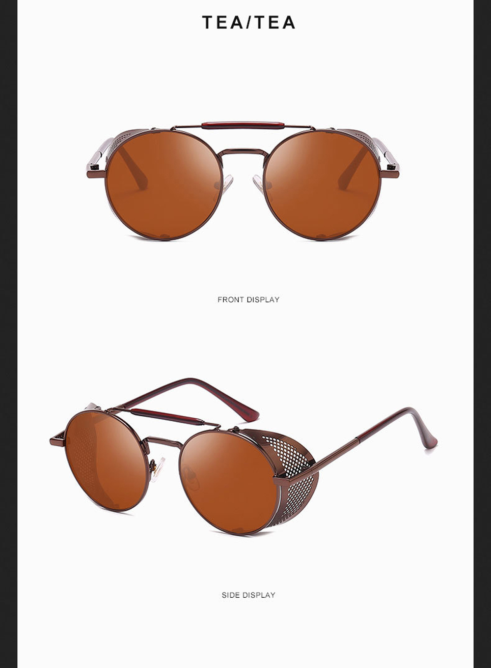 MUSELIFE Retro Round Metal Sunglasses Steampunk Men Women Brand Designer Glasses Oculos De Sol Shades UV Protection