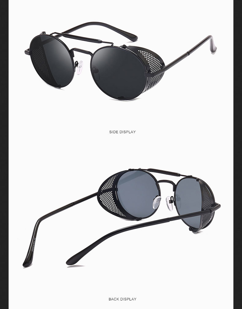 MUSELIFE Retro Round Metal Sunglasses Steampunk Men Women Brand Designer Glasses Oculos De Sol Shades UV Protection