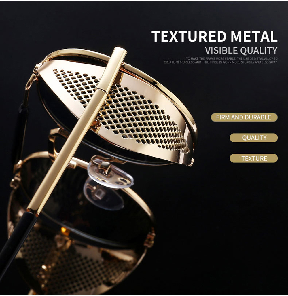 MUSELIFE Retro Round Metal Sunglasses Steampunk Men Women Brand Designer Glasses Oculos De Sol Shades UV Protection