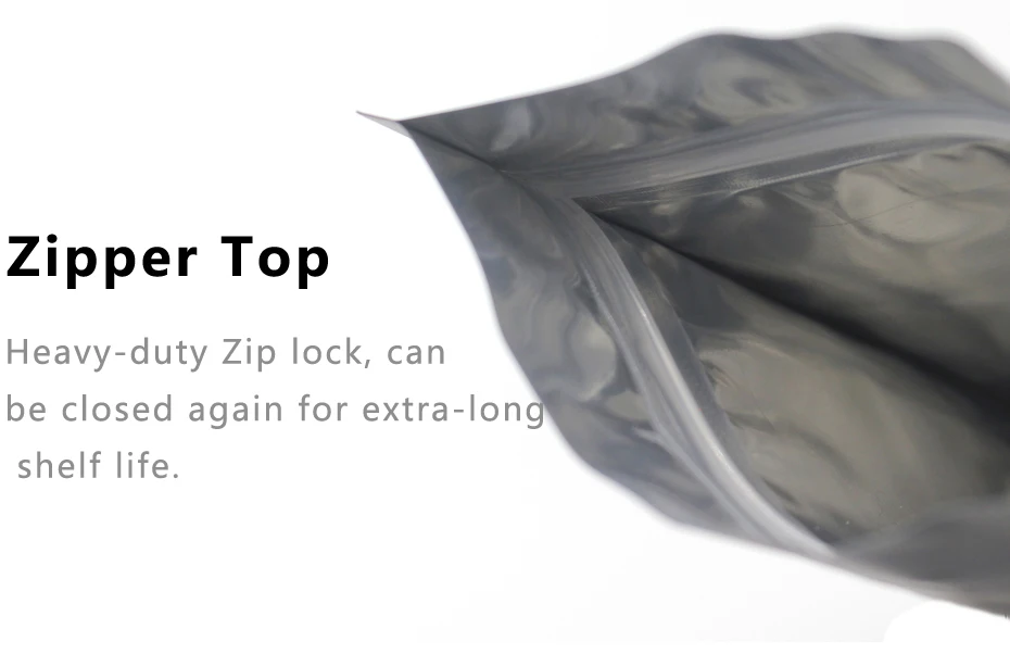 50pcs Matte Black White Heat Sealable Plastic Flat Mouth Ziplock Packaging Bag Smell Proof Aluminum Foil Mylar Ziplock Bags