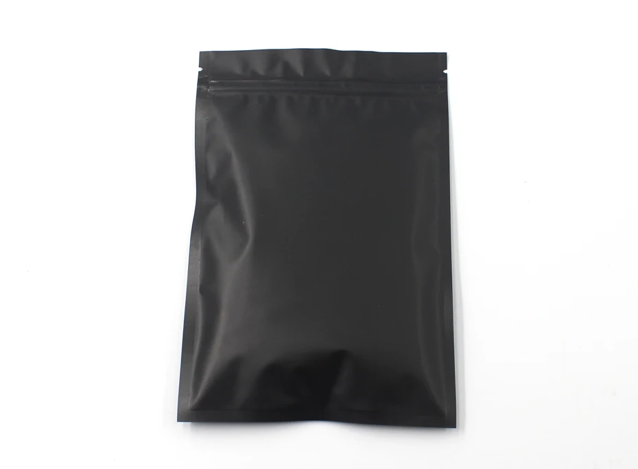 50pcs Matte Black White Heat Sealable Plastic Flat Mouth Ziplock Packaging Bag Smell Proof Aluminum Foil Mylar Ziplock Bags
