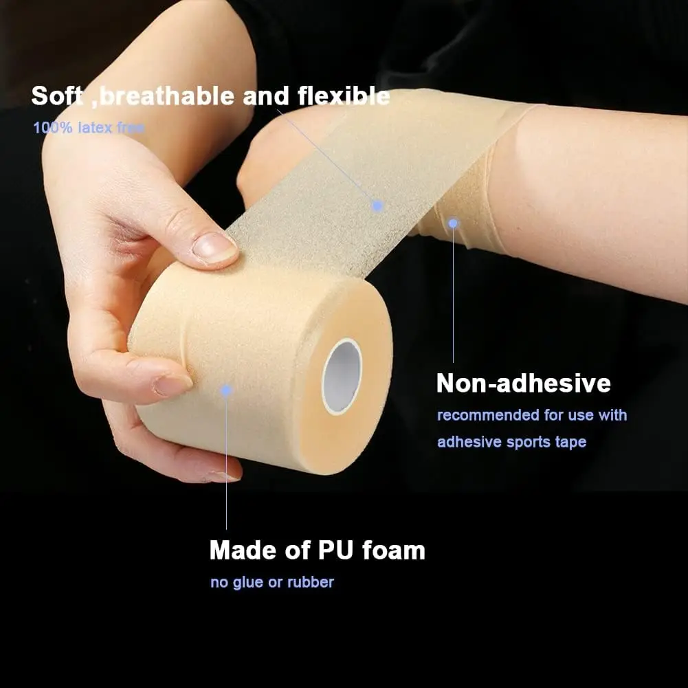 Pre Wrap Tape Athletic Foam Underwrap PU foam bandage Film Sports Wrap Elbow Knee Pads Headbands for Hair