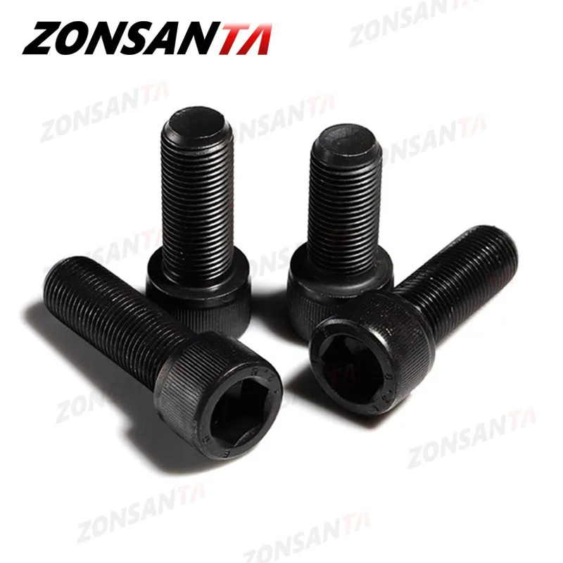ZONSANTA M2 M3 M4 M5 M6 M8 Hex Allen Socket Cap Head Screw Black Grade 12.9 Metric DIY Screws Furniture Bolts Furniture Ship Car