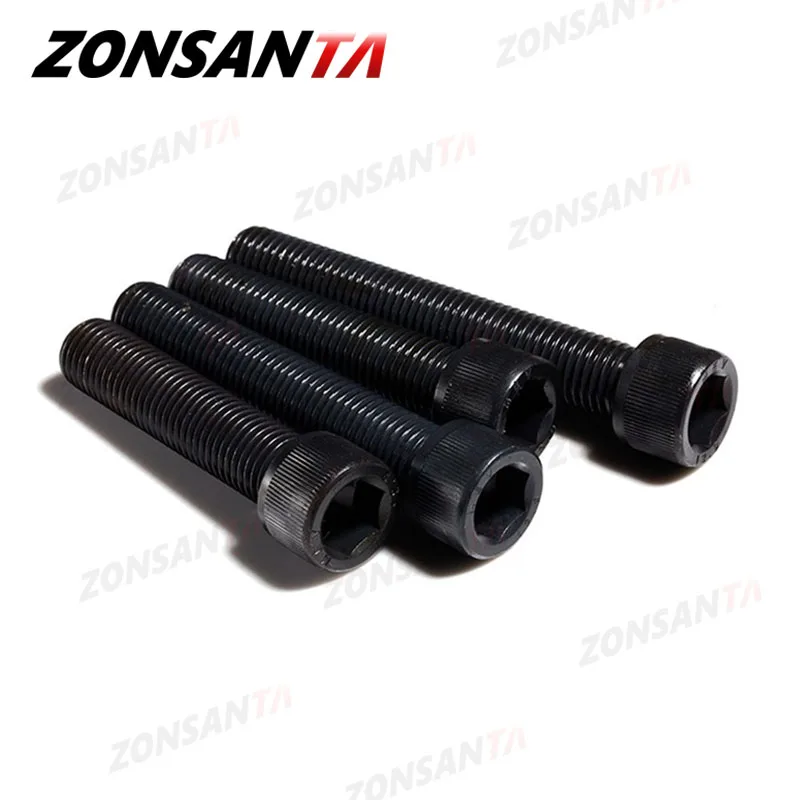 ZONSANTA M2 M3 M4 M5 M6 M8 Hex Allen Socket Cap Head Screw Black Grade 12.9 Metric DIY Screws Furniture Bolts Furniture Ship Car