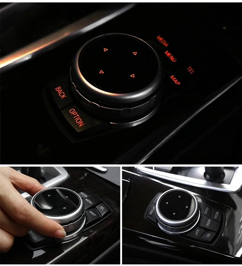 Car Multimedia Buttons Cover Stickers Knob Cover For BMW 1 3 5 Series X3 X5 X6 F30 F10 F25 E71 E84 E90 E70 E60 F20 E91 E92 E93