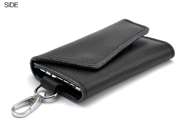 Genuine Leather Keychain Men Women Key Holder Organizer Pouch Cow Split Car Key Wallet Housekeeper Key Case Mini Card Bag