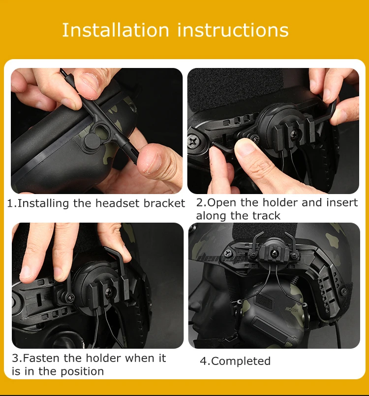 Tactical Helmet Accessories Airsoft Headset Holder Fast Helmets Rail Adapter Set Adjustable Rail Suspension Bracket